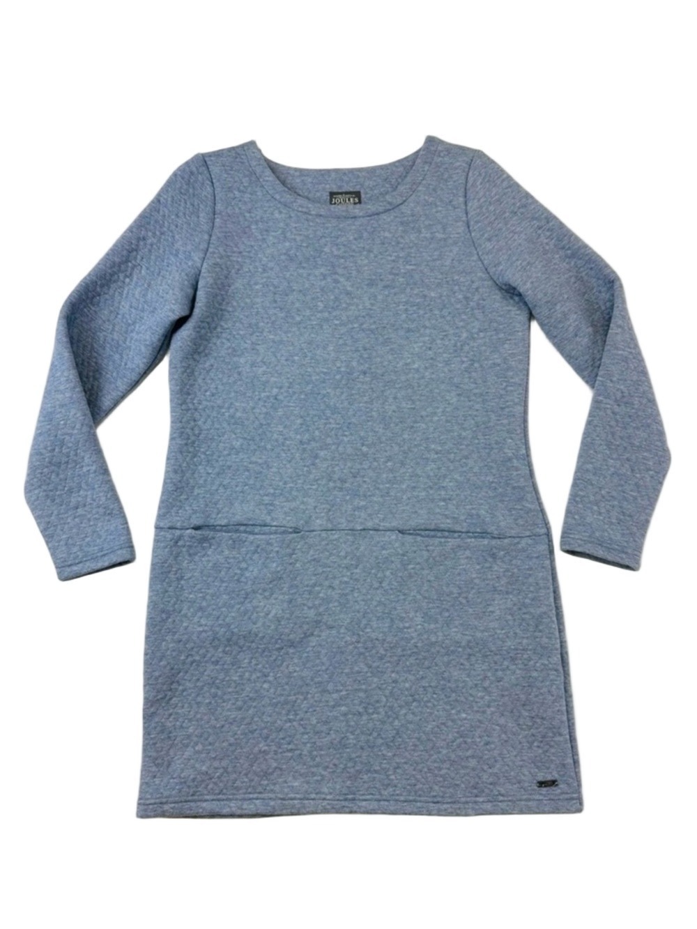 Joules quilted soft dress NEW Size 6 chambray blue soft long sleeve